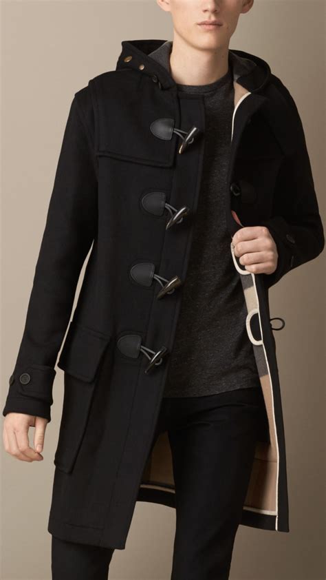 burberry black duffle mens|Burberry cashmere coat men's.